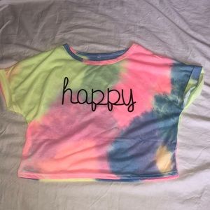 Tie Dye “Happy” Crop Top